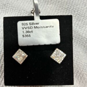 Elegant sterling Silver Moissanite Earrings
